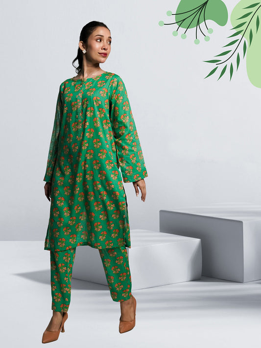 Soft Cambric Stitched Allover CO-ORD Set