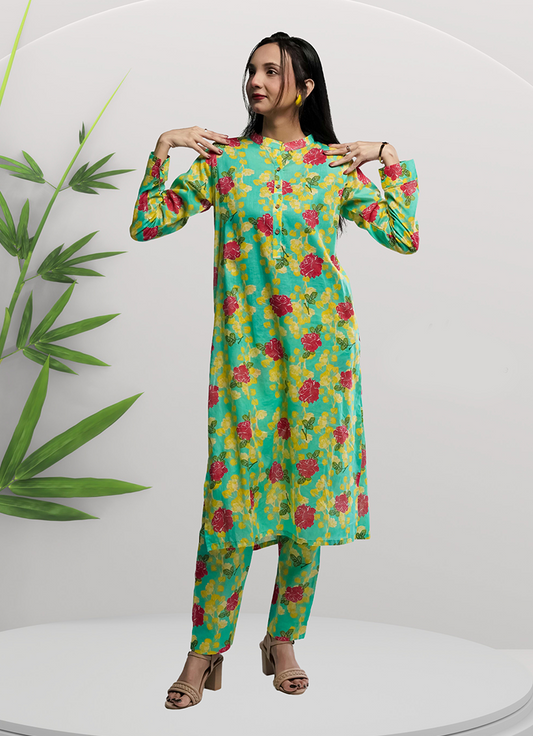 Soft Cambric Stitched Seafoam CO-ORD Set