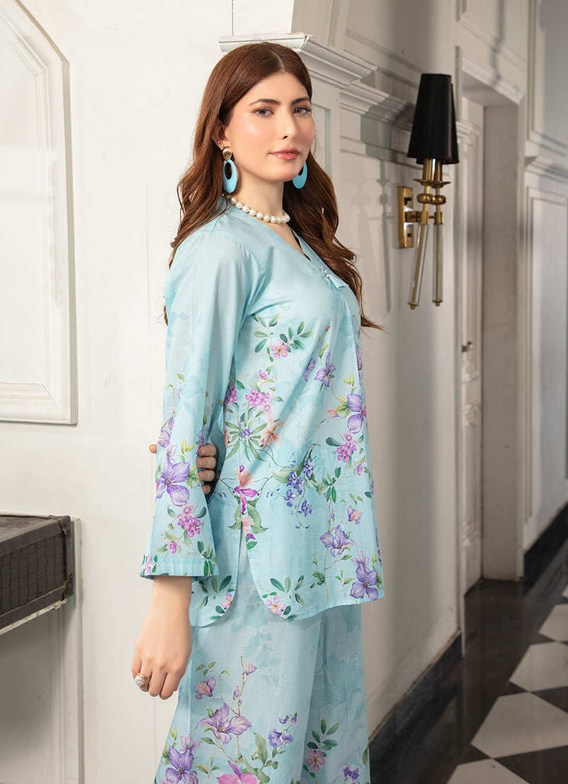 Light Blue Graceful Tunic Co-Ord