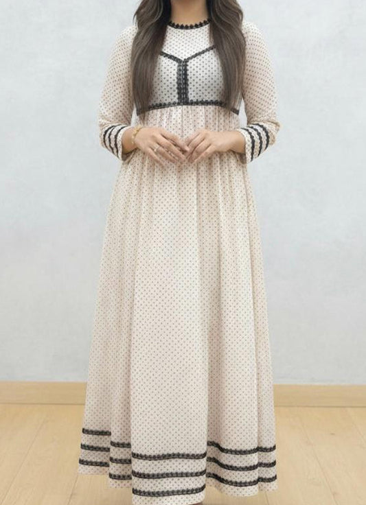 Beige Meets Black Polka Dots
