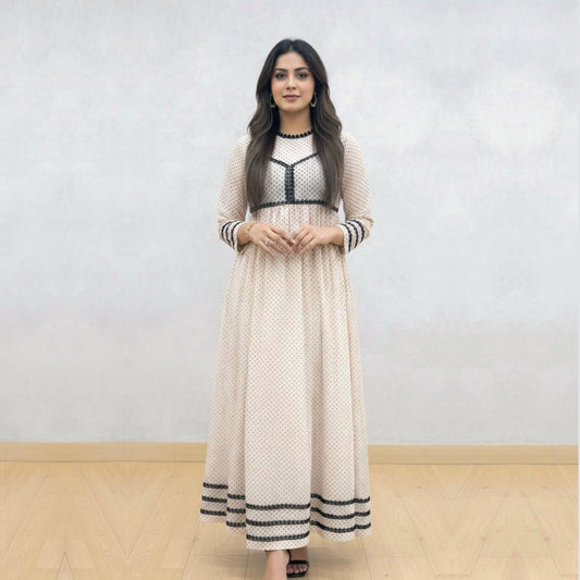 Beige Meets Black Polka Dots