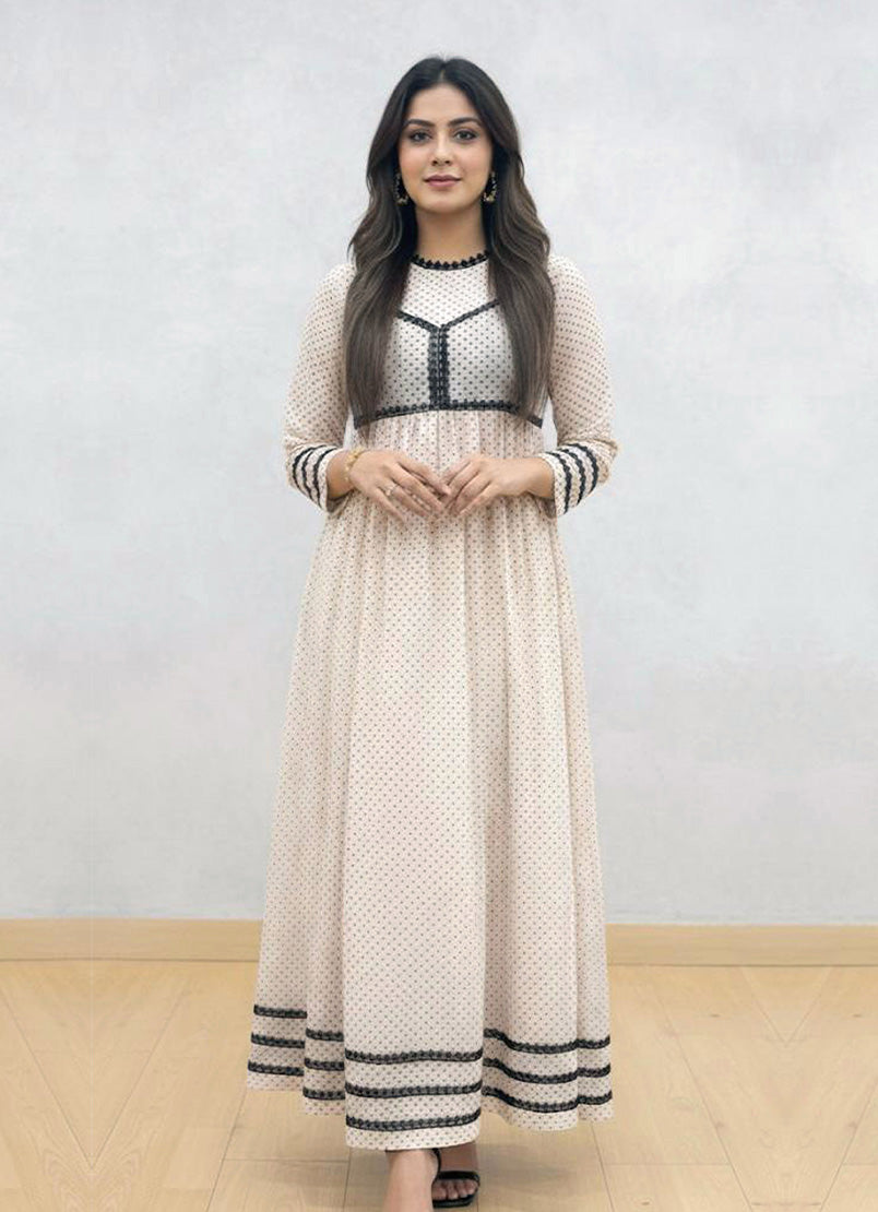 Beige Meets Black Polka Dots
