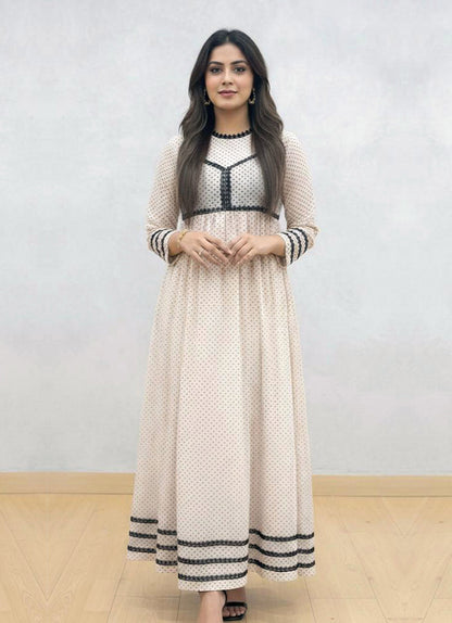 Beige Meets Black Polka Dots