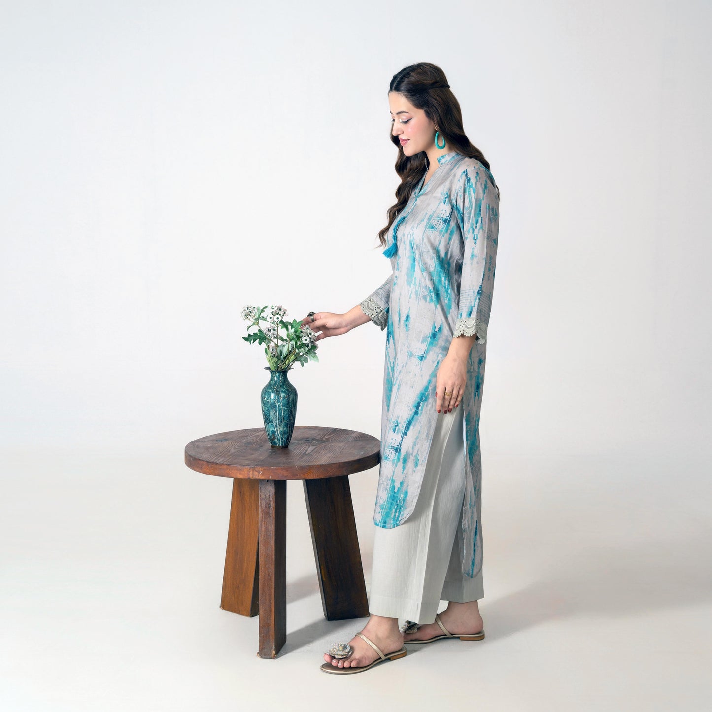 Dye & Dye Kurta With Trouser