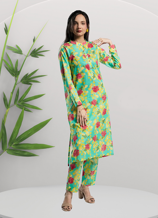Soft Cambric Stitched Seafoam CO-ORD Set