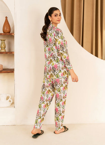 Multi Floral CO-ORD Set With Short Shirt