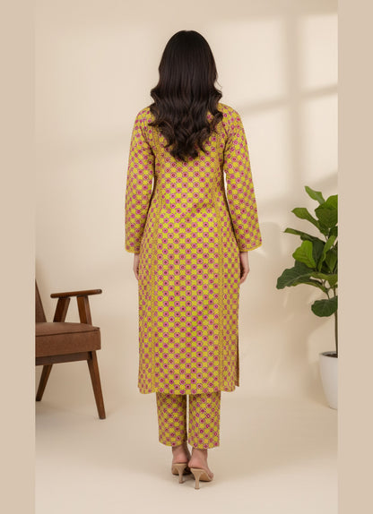 Soft Cambric Stitched Mustard CO-ORD Set