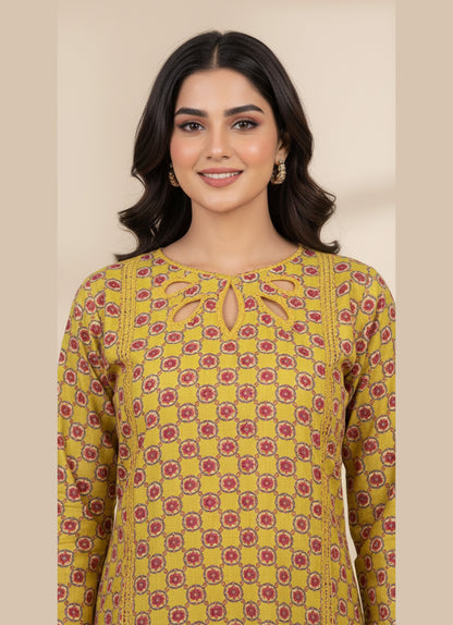 Soft Cambric Stitched Mustard CO-ORD Set