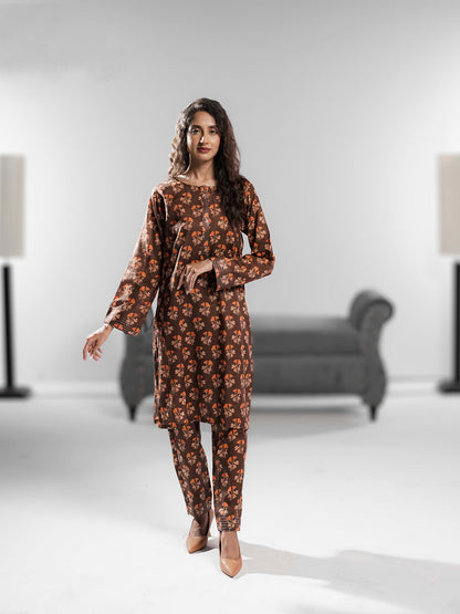 Soft Cambric Stitched Bronze Bliss CO-ORD Set