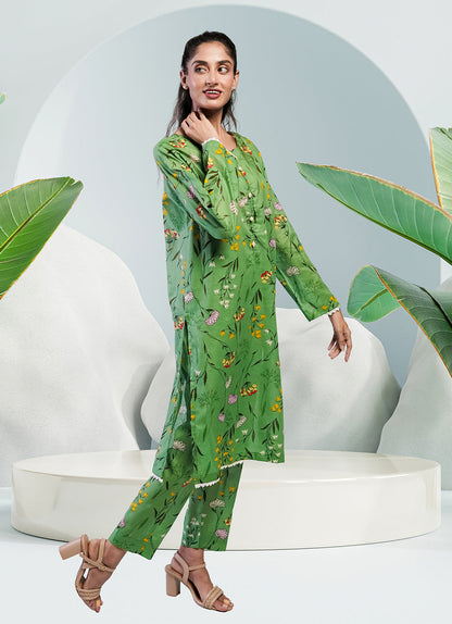 Soft Cambric Stitched Pastel Green CO-ORD Set