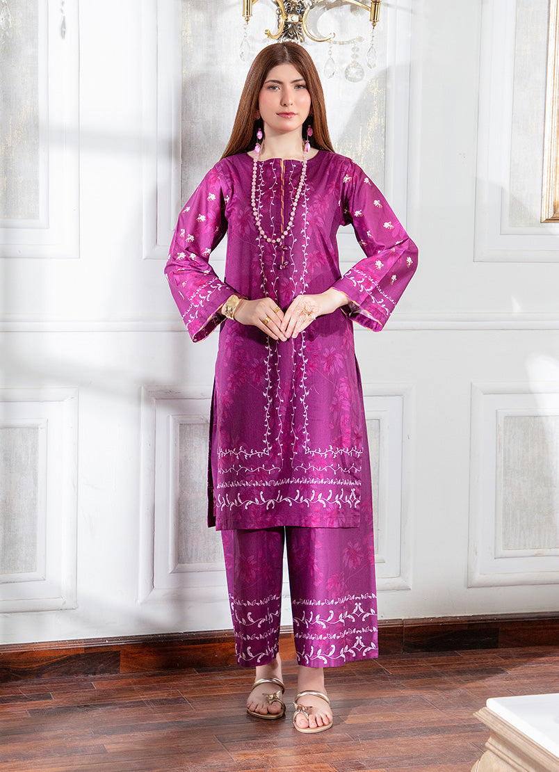 Elegant Maroon Printed Co-Ord Set