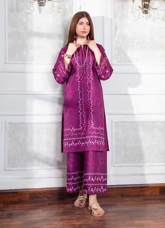 Elegant Maroon Printed Co-Ord Set