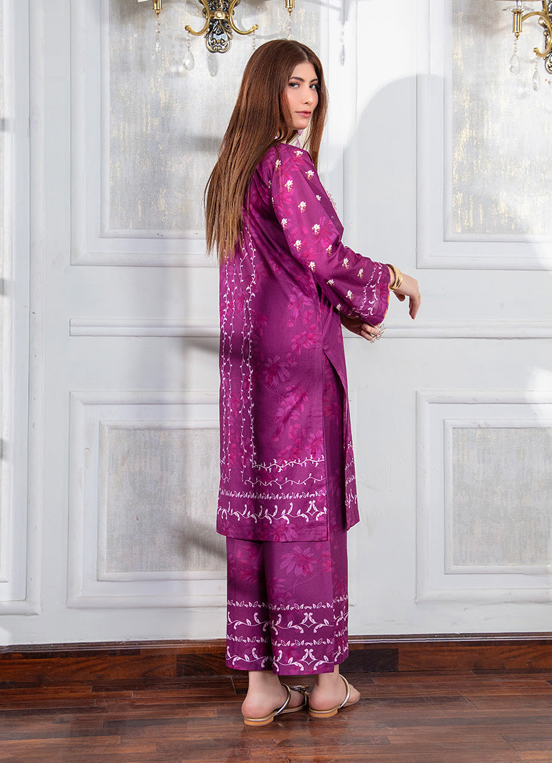 Elegant Maroon Printed Co-Ord Set