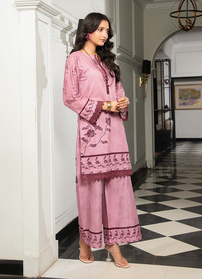 Tea Pink Printed Bell Sleeve Co-Ord