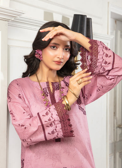 Tea Pink Printed Bell Sleeve Co-Ord