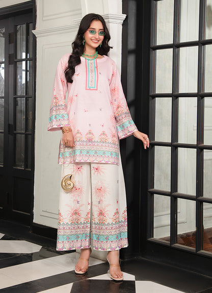Soft Baby Pink Elegant Co-Ord Set