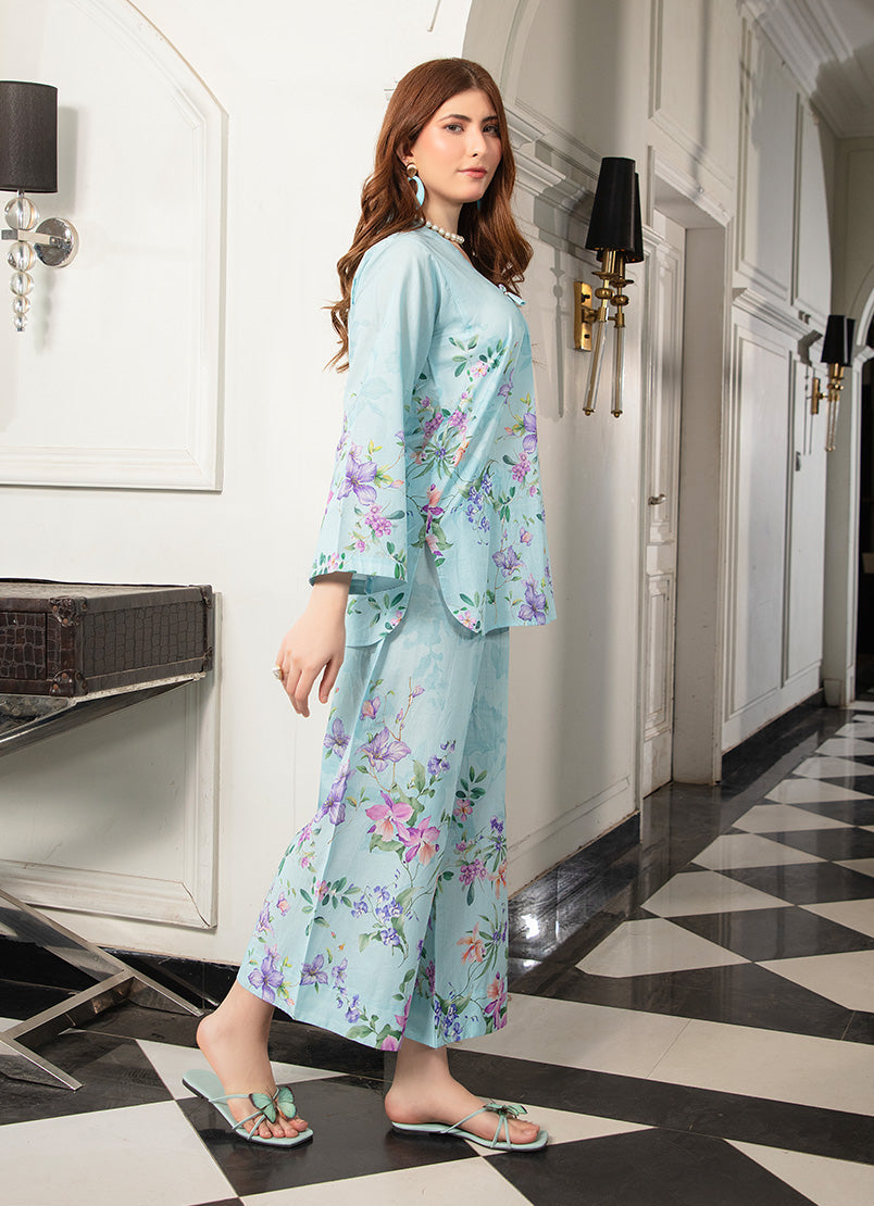 Light Blue Graceful Tunic Co-Ord
