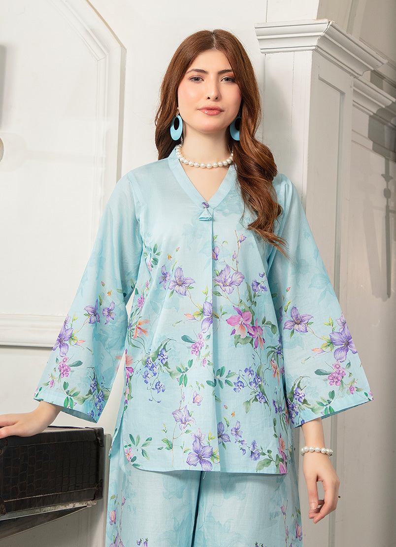 Light Blue Graceful Tunic Co-Ord
