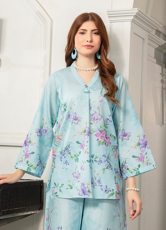 Light Blue Graceful Tunic 1 PC Shirt