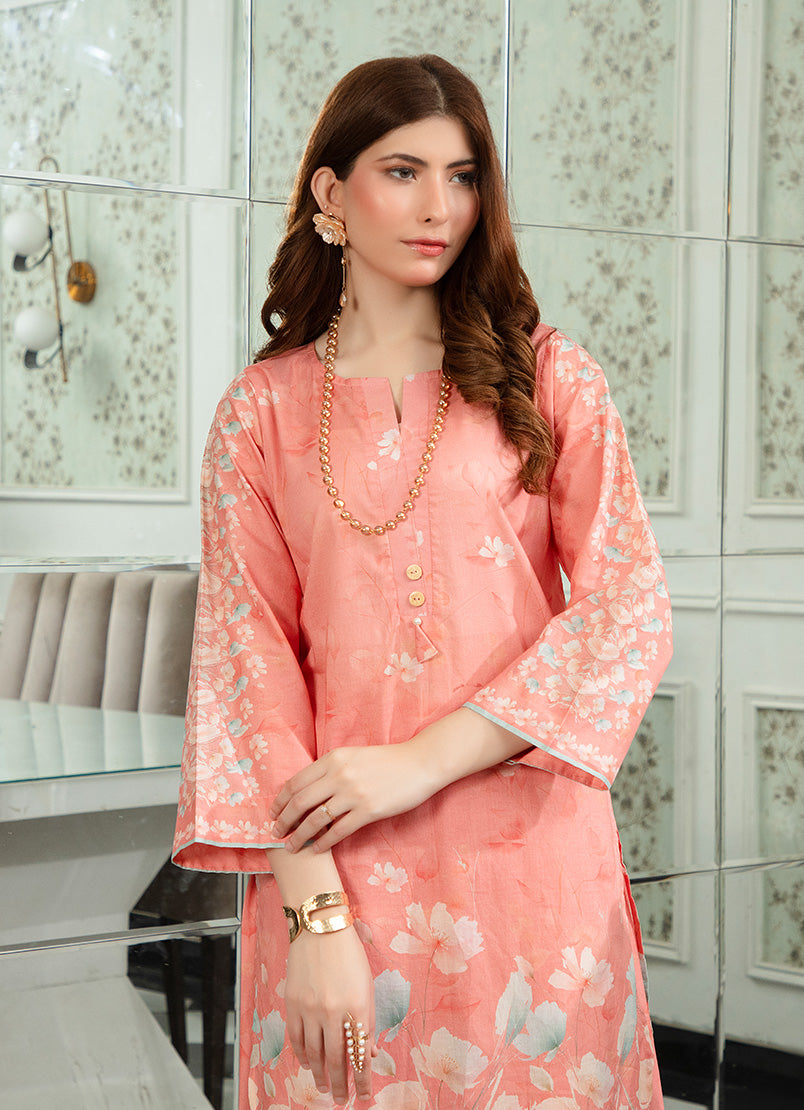 Peach Chic Printed Co-Ord Set
