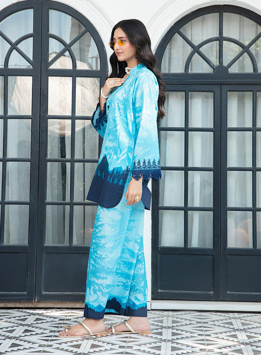Sea Blue Premium Tunic Co-Ord