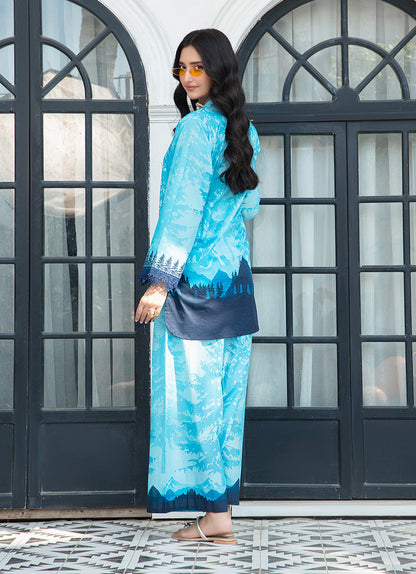 Sea Blue Premium Tunic Co-Ord