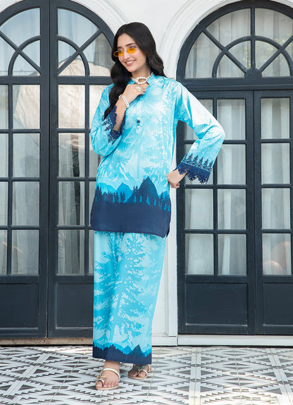 Sea Blue Premium Tunic Co-Ord