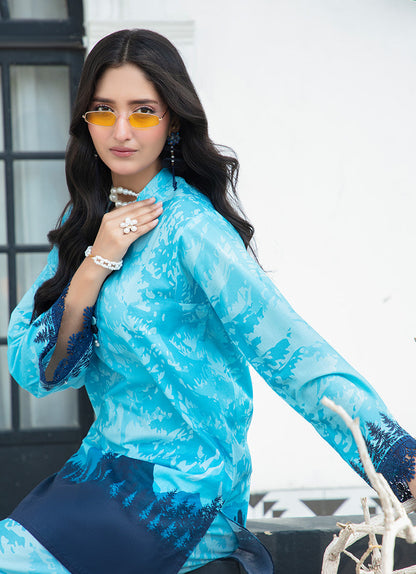Sea Blue Premium Tunic Co-Ord