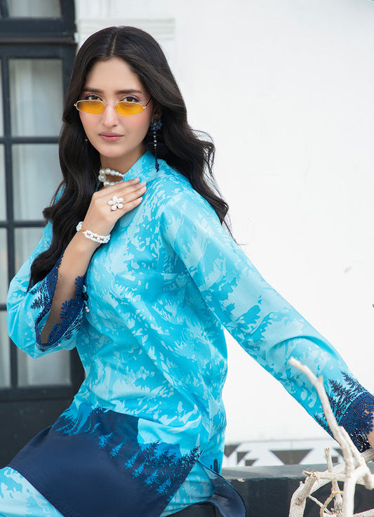Sea Blue Premium Tunic 1 PC Shirt