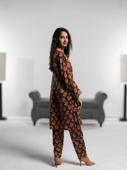 Soft Cambric Stitched Bronze Bliss CO-ORD Set