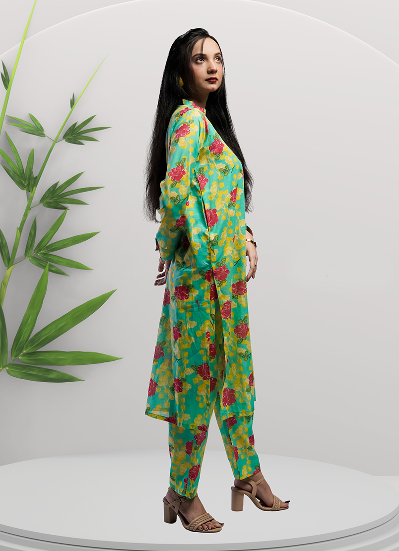 Soft Cambric Stitched Seafoam CO-ORD Set