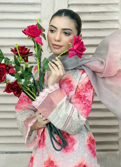Coral Hue 3 PC Unstitched