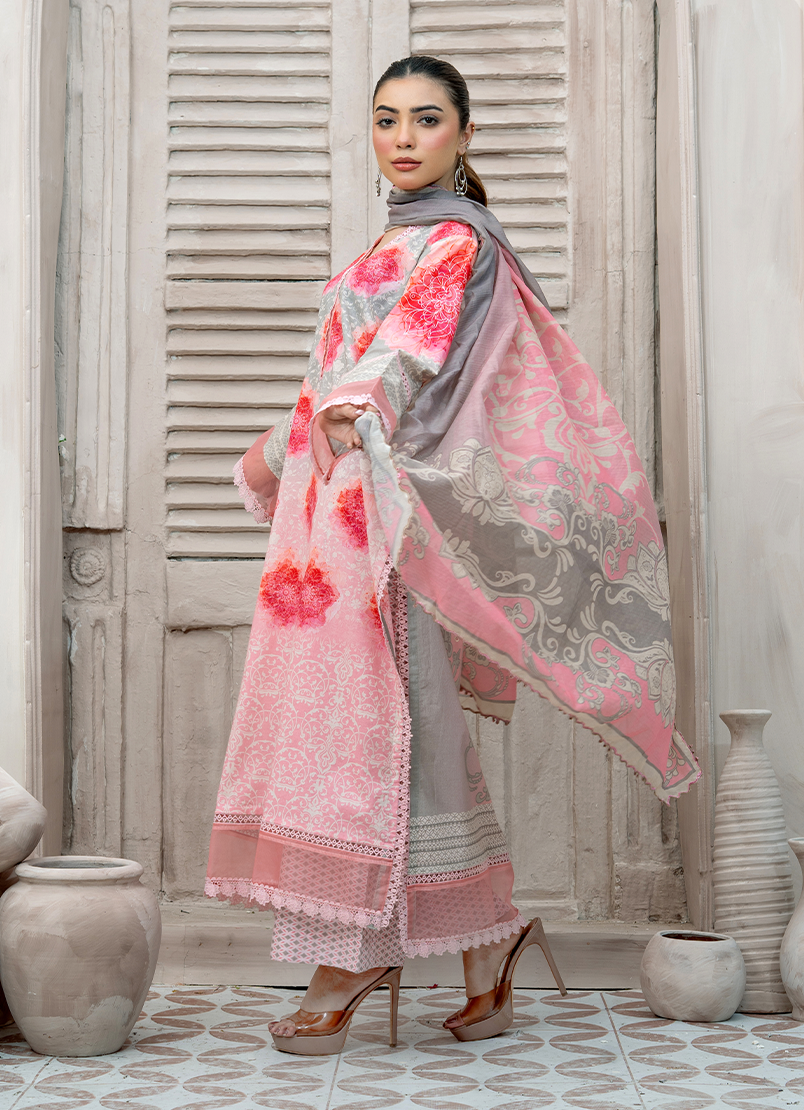 Coral Hue 3 PC Unstitched