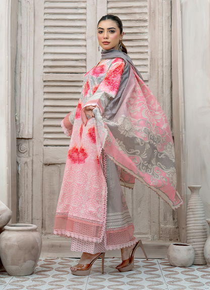 Coral Hue 3 PC Unstitched
