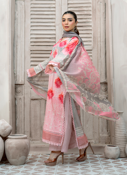Coral Hue 3 PC Unstitched