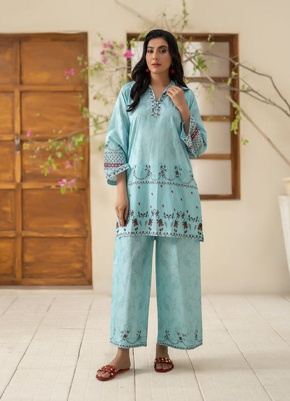 Ice Blue Luxury Co-Ord Set