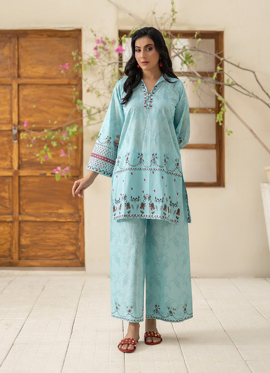 Ice Blue Luxury Co-Ord Set