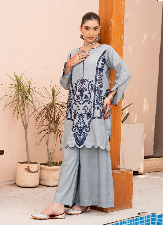 Smoke Grey Black Embroidery