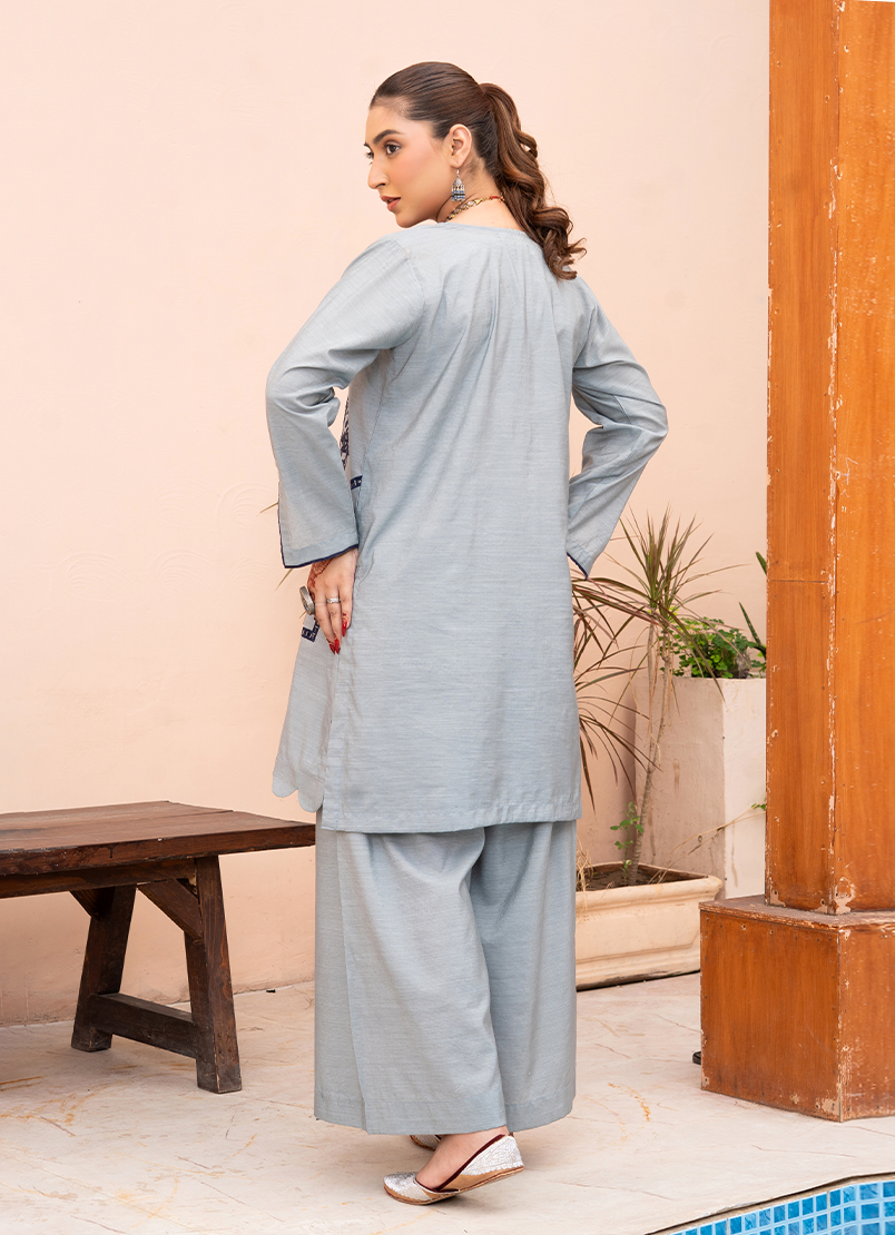 Smoke Grey Black Embroidery