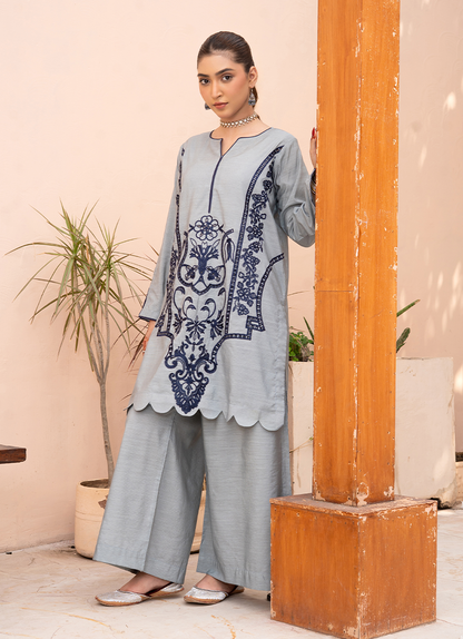 Smoke Grey Black Embroidery
