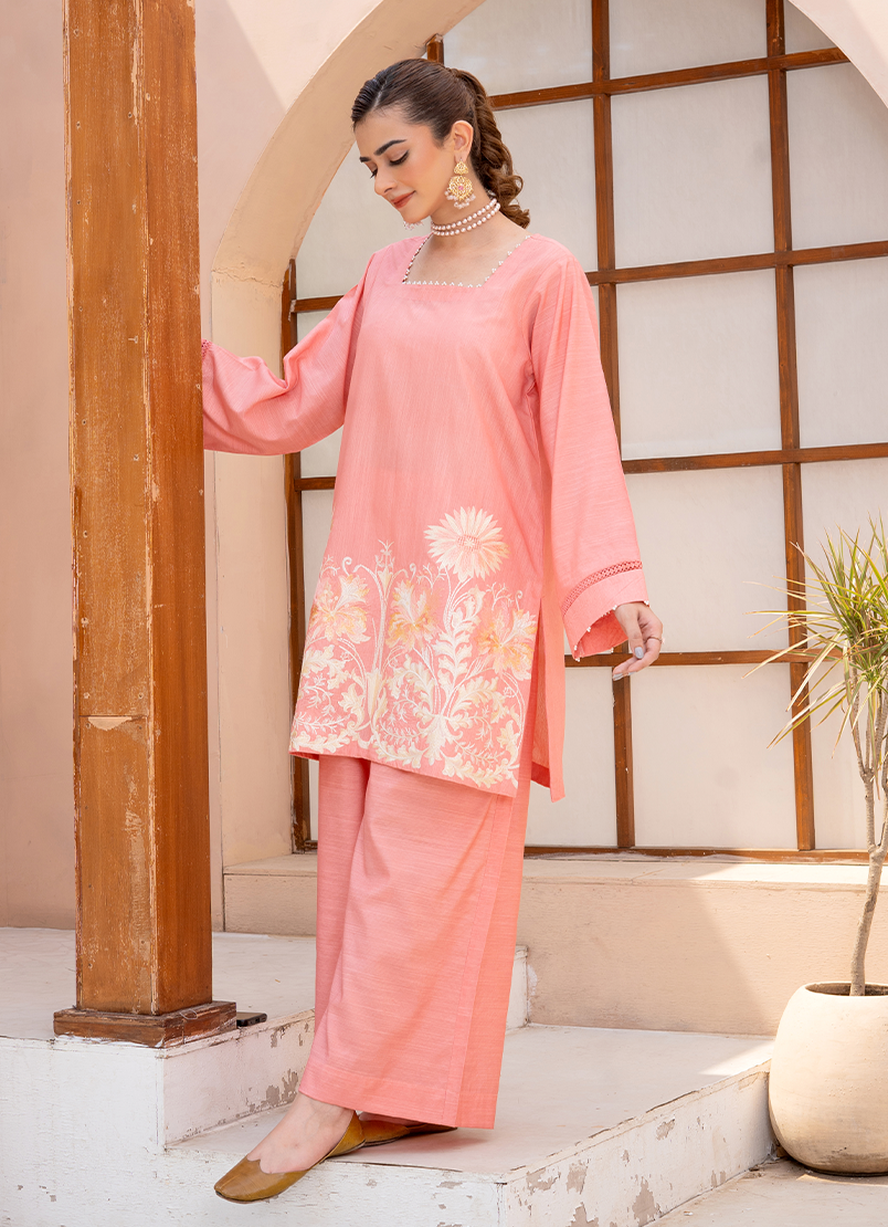 Dusty Rose Minimal Embroidery