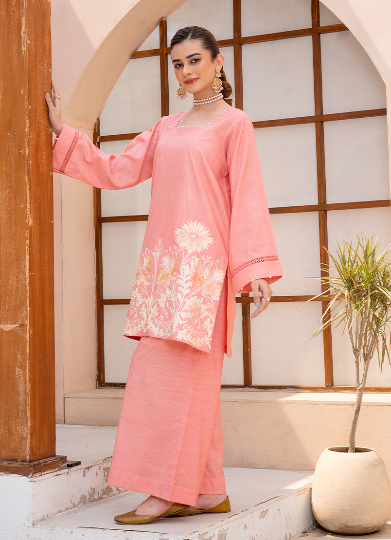 Dusty Rose Minimal Embroidery
