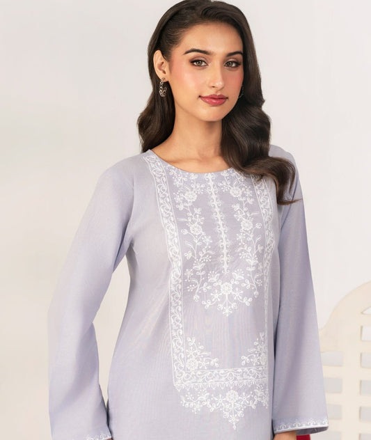 2 PC Embroidered Light Purple Suit