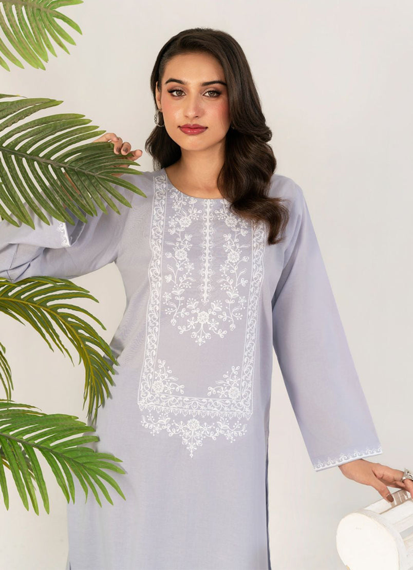 2 PC Embroidered Light Purple Suit