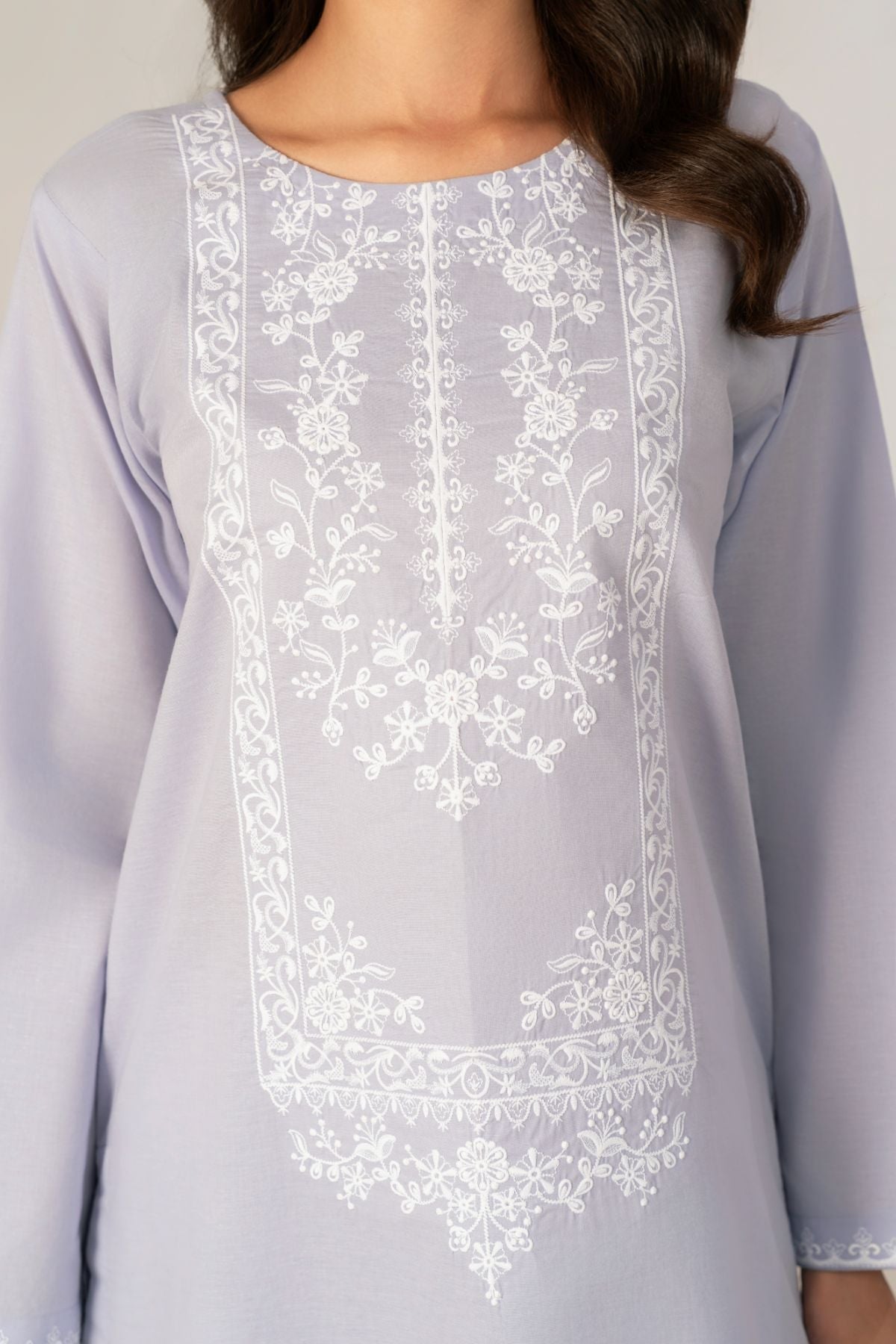 2 PC Embroidered Light Purple Suit