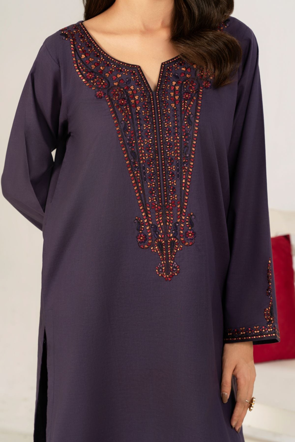 2 PC Embroidered Purple Suit