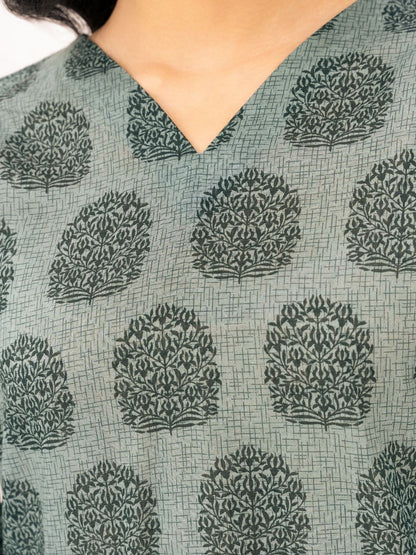 Soft Cambric Stitched Stone Pine CO-ORD Set