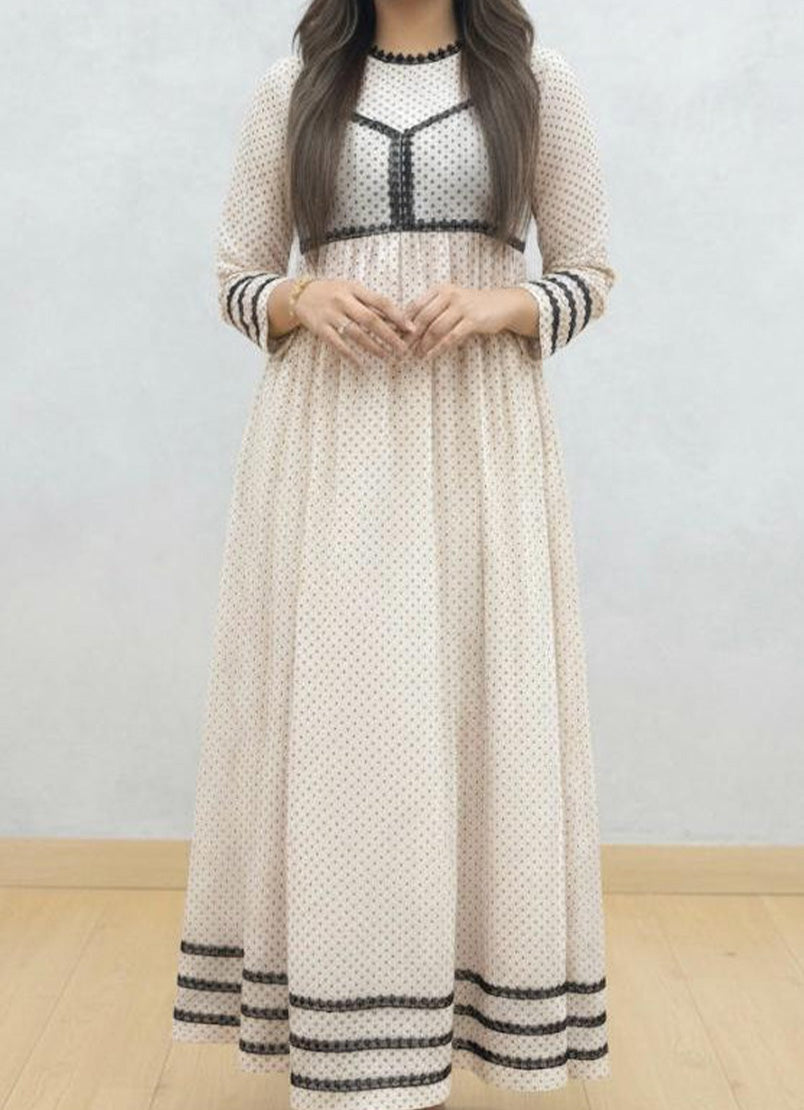 Beige Meets Black Polka Dots