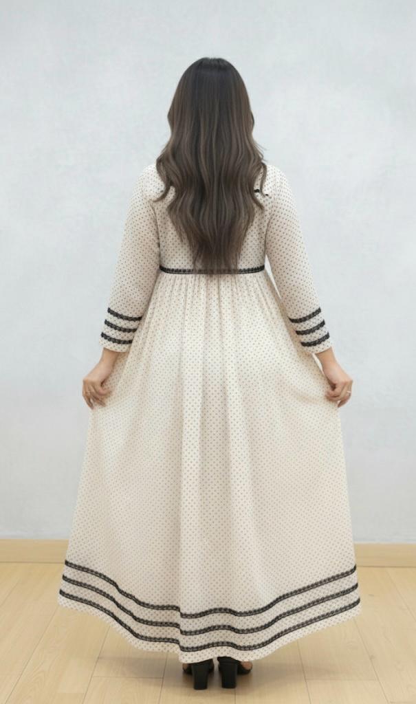 Beige Meets Black Polka Dots