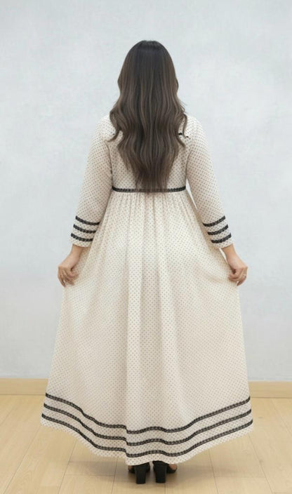 Beige Meets Black Polka Dots